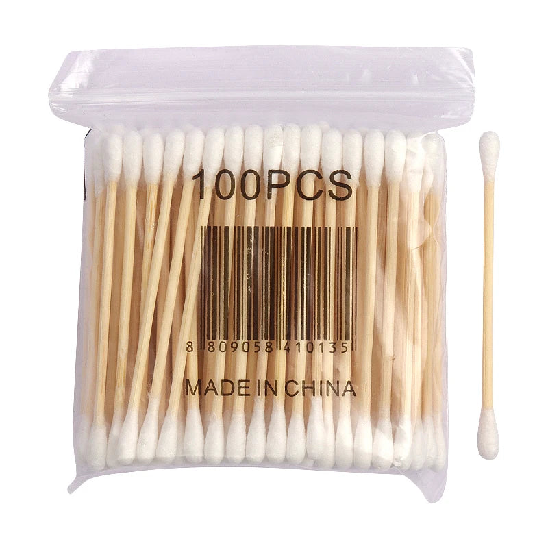 Double Head Wood Cotton Swab